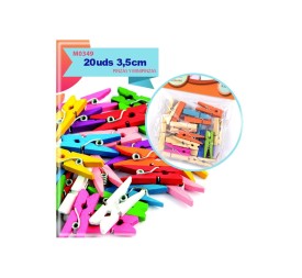 PINCITAS DE MADERA DE COLORES 3.5CM0