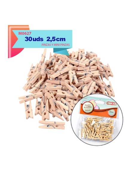 PINCITAS DE MADERA NATURAL 2.5CM