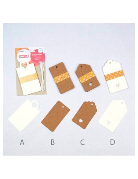 ETIQUETAS DE REGALO TROQUELADAS 9UDS