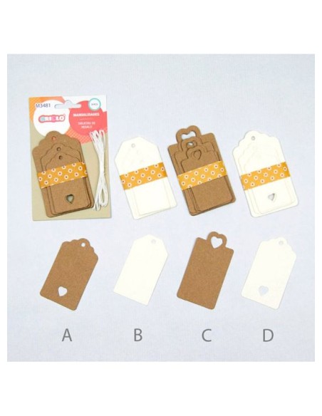 ETIQUETAS DE REGALO TROQUELADAS JUEGO 3 MEDIDA