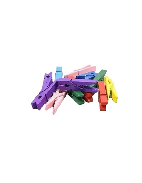 PINCITAS DE MADERA DE COLORES 4.5CM