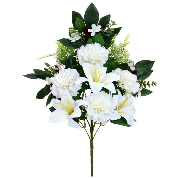 CONJUNTO CLAVEL-LILY X 12 -56CM (BLANCO)