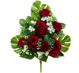 CONJUNTO ROSAS-CAPULLOS X8-54CM (ROJO)