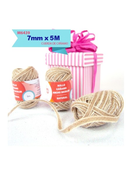 ROLLO CAÑAMO ANCHO BICOLOR NATURAL 5M