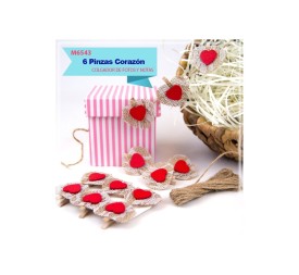 GUIRNALDA DE MINI PINZAS CON CORAZONES 3.5CM