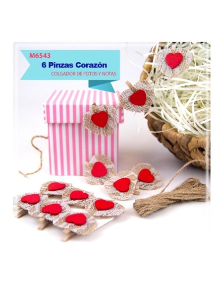 GUIRNALDA DE MINI PINZAS CON CORAZONES 3.5CM