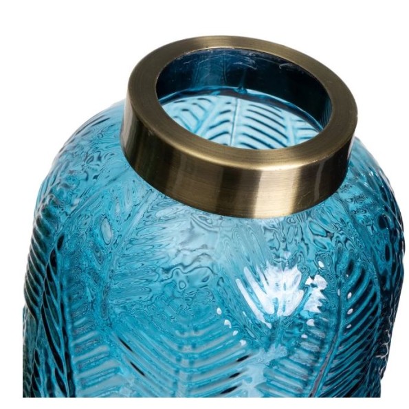 JARRÓN 2/C VIDRIO 15 X 15 X 21 CM AZUL/VERDE