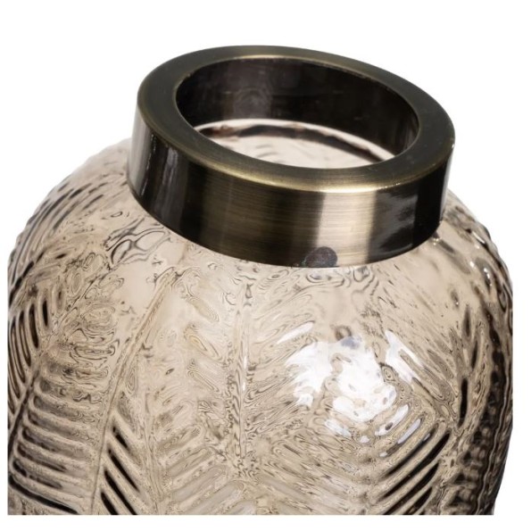 JARRÓN 2/C VIDRIO 15 X 15 X 21 CM DISEÑO HOJAS