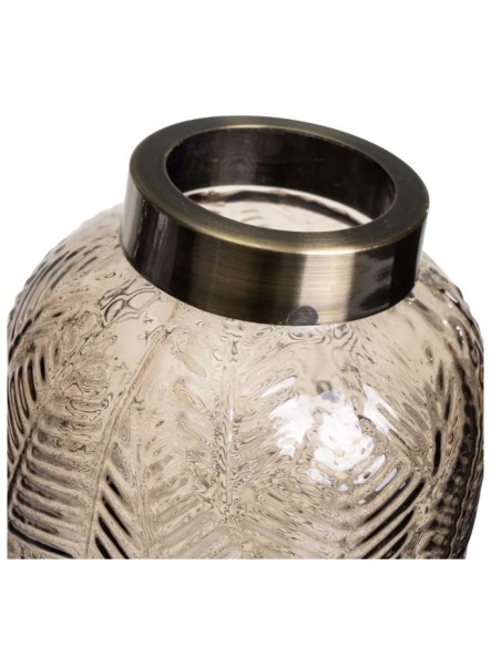 JARRÓN 2/C VIDRIO 15 X 15 X 21 CM DISEÑO HOJAS