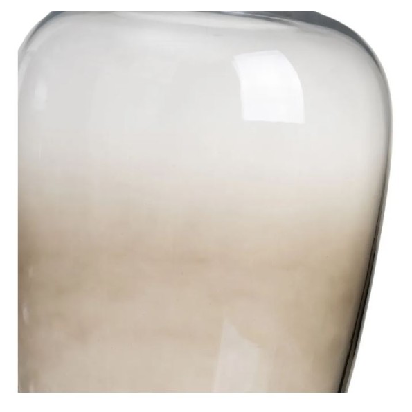 JARRÓN 2/C DIFUMINADO TRANSPARENTE/ CREMA VIDRIO 20 X 20 X 30 CM