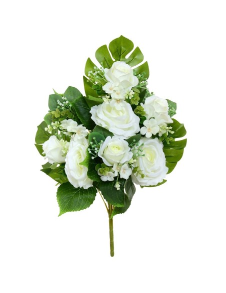 CONJUNTO ROSAS-CAPULLOS X8-54CM (BLANCO)