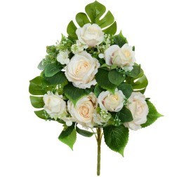 CONJUNTO ROSAS-CAPULLOS X8-54CM (CREMA)