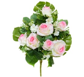CONJUNTO ROSAS-CAPULLOS X8-54CM (ROSA)