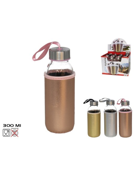 BOTELLA CRISTAL CON FUNDA 300ML ENCHANTEE 3 SURTID