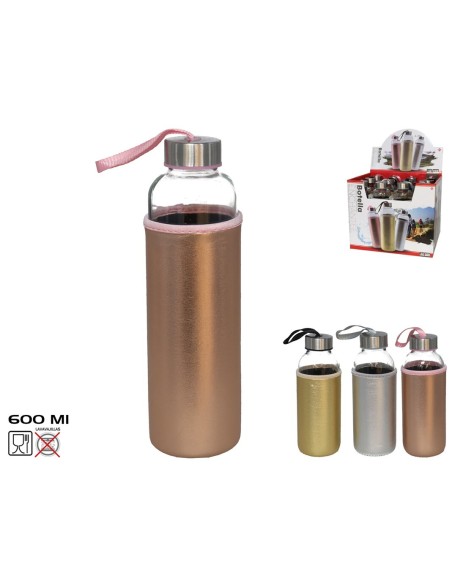 BOTELLA CRISTAL CON FUNDA 600ML ENCHANTEE 3 SURTID