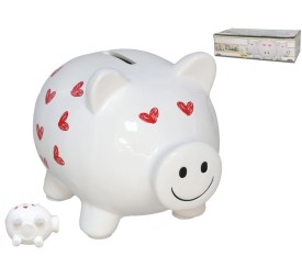 HUCHA CERDITO PEQUEÑA CON CORAZONES 11,4X8,5X9,3 C