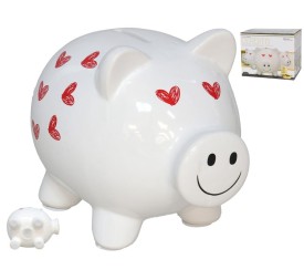 HUCHA CERDITO GRANDE CON CORAZONES 16X12X13,2 CM