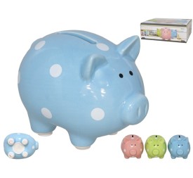 HUCHA PEQUEÑA CERDITOS 3 COLORES SURT 11,2X8,5X8,5