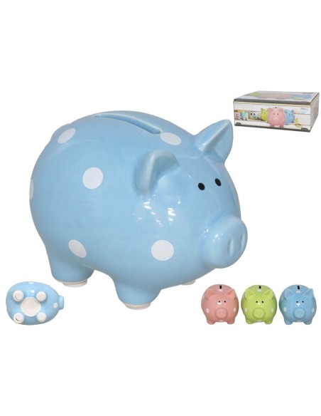 HUCHA PEQUEÑA CERDITOS 3 COLORES SURT 11,2X8,5X8,5