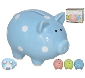 HUCHA MEDIANA CERDITOS 3 COLORES SURT 14,3X10X10,6