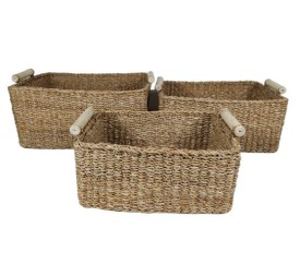 CESTA SET 3 SEAGRASS YUTE 48X40X22 NATURAL