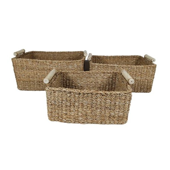 CESTA SET 3 SEAGRASS YUTE 48X40X22 NATURAL