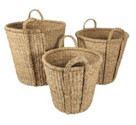 CESTA SET 3 SEAGRASS 43X43X40 NATURAL