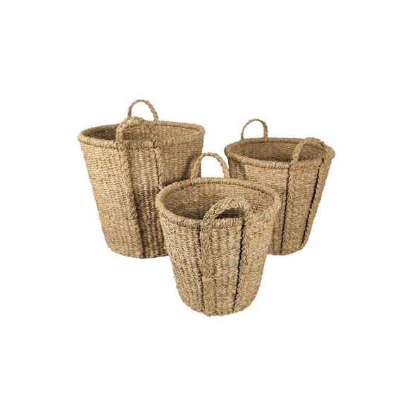 CESTA SET 3 SEAGRASS 43X43X40 NATURAL