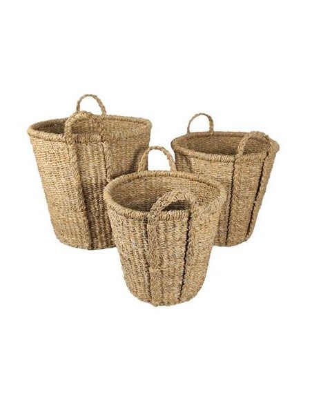 CESTA SET 3 SEAGRASS 43X43X40 NATURAL