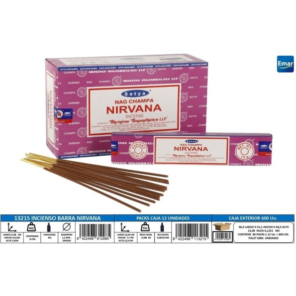 INCIENSO BARRA NIRVANA 15GR