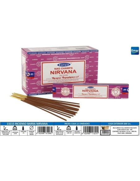 INCIENSO BARRA NIRVANA 15GR