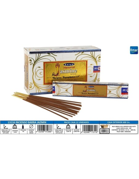INCIENSO BARRA NATURAL JASMINE 15GR