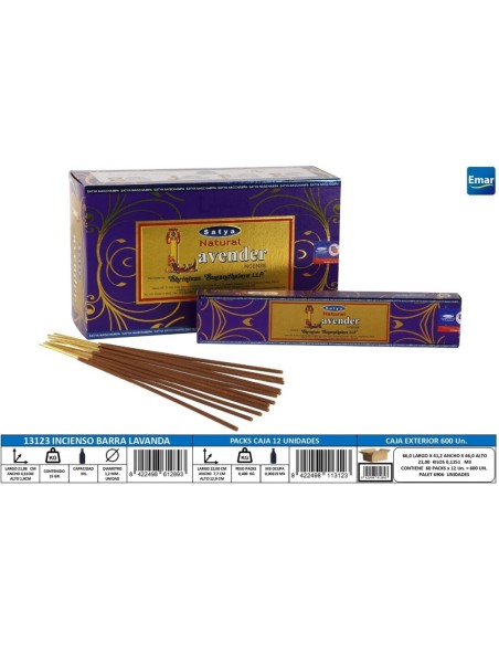 INCIENSO BARRA NATURAL LAVENDER 15GR