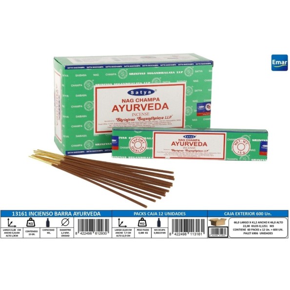 INCIENSO BARRA AYURVEDA 15GR