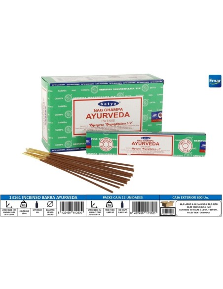 INCIENSO BARRA AYURVEDA 15GR