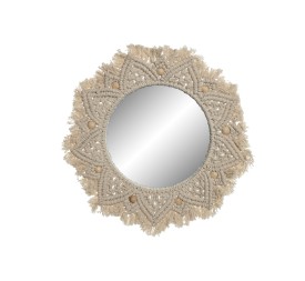 ESPEJO MACRAME CRISTAL 38X1X38 25CM BLANCO