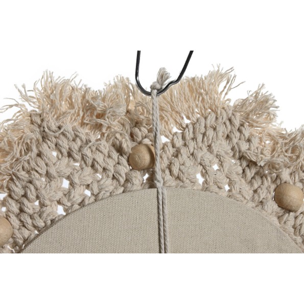 ESPEJO MACRAME CRISTAL 38X1X38 25CM BLANCO