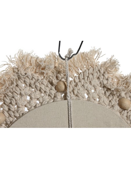 ESPEJO MACRAME CRISTAL 38X1X38 25CM BLANCO