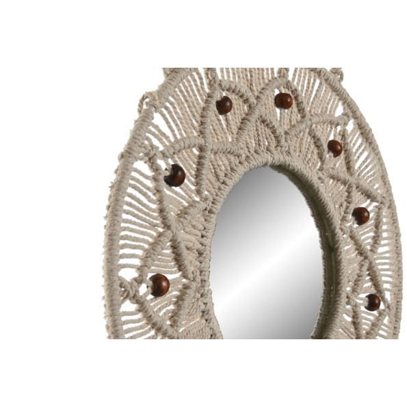ESPEJO MACRAME CRISTAL 30X2X54 BLANCO