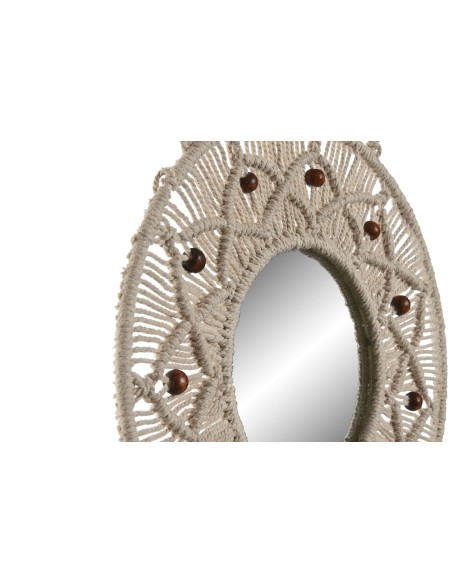 ESPEJO MACRAME CRISTAL 30X2X54 BLANCO
