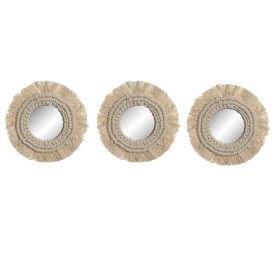 ESPEJO SET 3 MACRAME CRISTAL 20X1X20 BLANCO