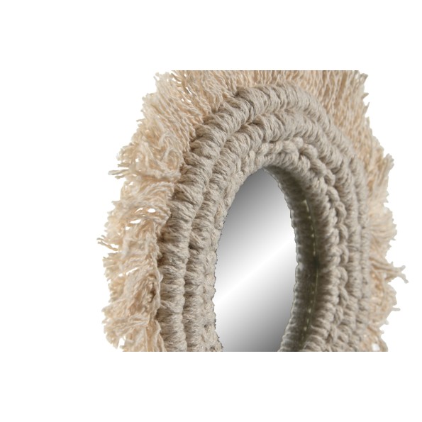 ESPEJO SET 3 MACRAME CRISTAL 20X1X20 BLANCO