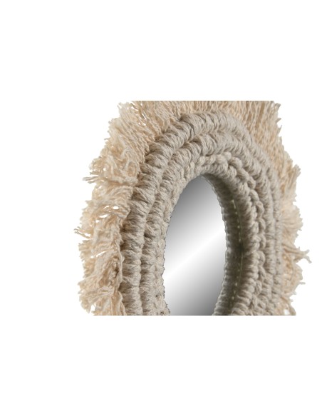 ESPEJO SET 3 MACRAME CRISTAL 20X1X20 BLANCO