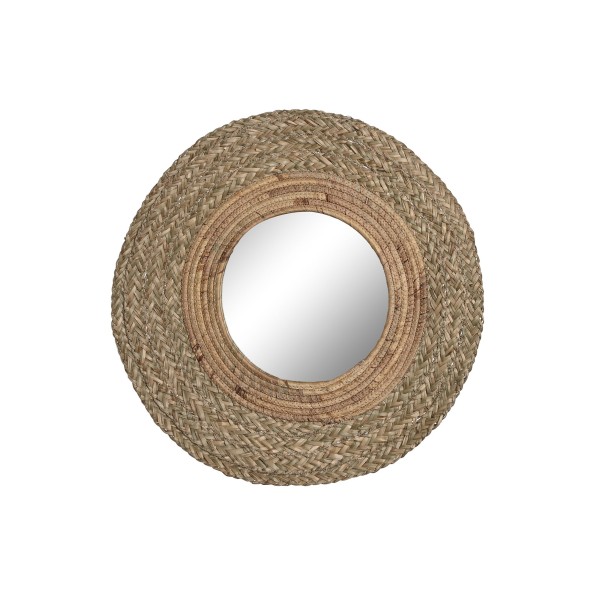 ESPEJO FIBRA SEAGRASS 56X2X56 D. 25CM NATURAL