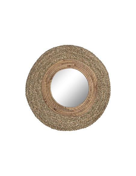 ESPEJO FIBRA SEAGRASS 56X2X56 D. 25CM NATURAL