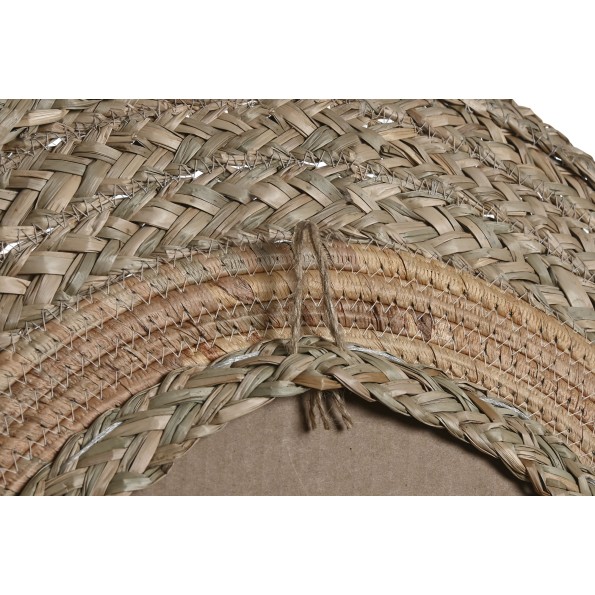 ESPEJO FIBRA SEAGRASS 56X2X56 D. 25CM NATURAL