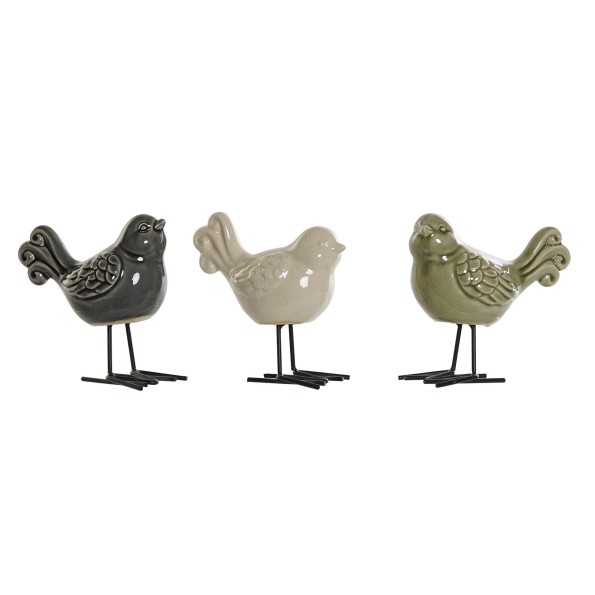 FIGURA PORCELANA METAL 15X9X14 PAJARO 3 SURT.