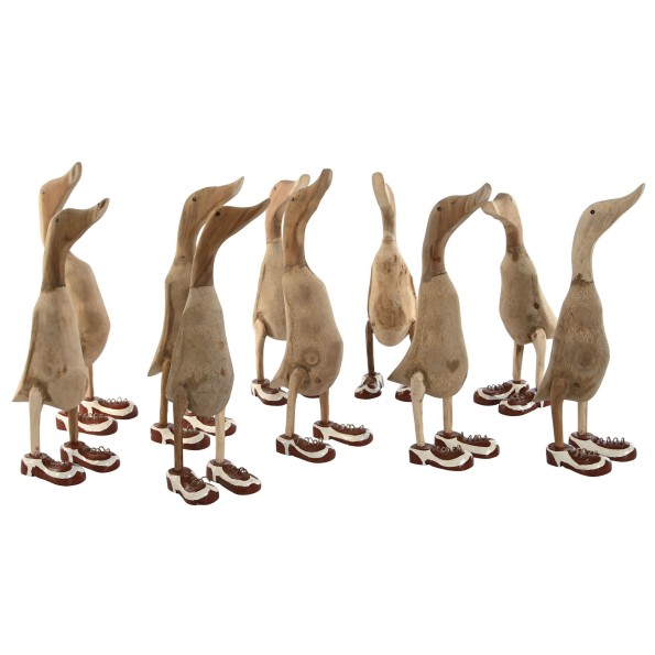 FIGURA MADERA 14X28X43 PATO CON ZAPATOS 2 SURT.