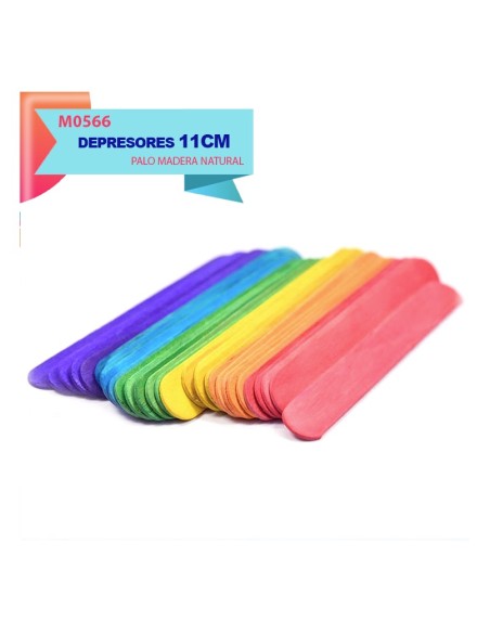 DEPRESORES DE MADERA DE COLORES 11CM
