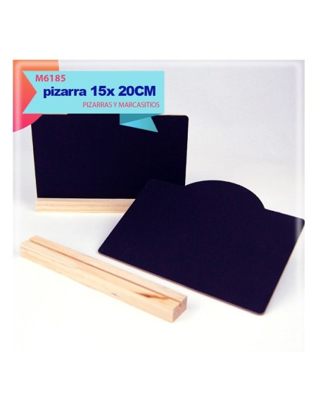 PIZARRA CON PEANA DE MADERA 20X15CM
